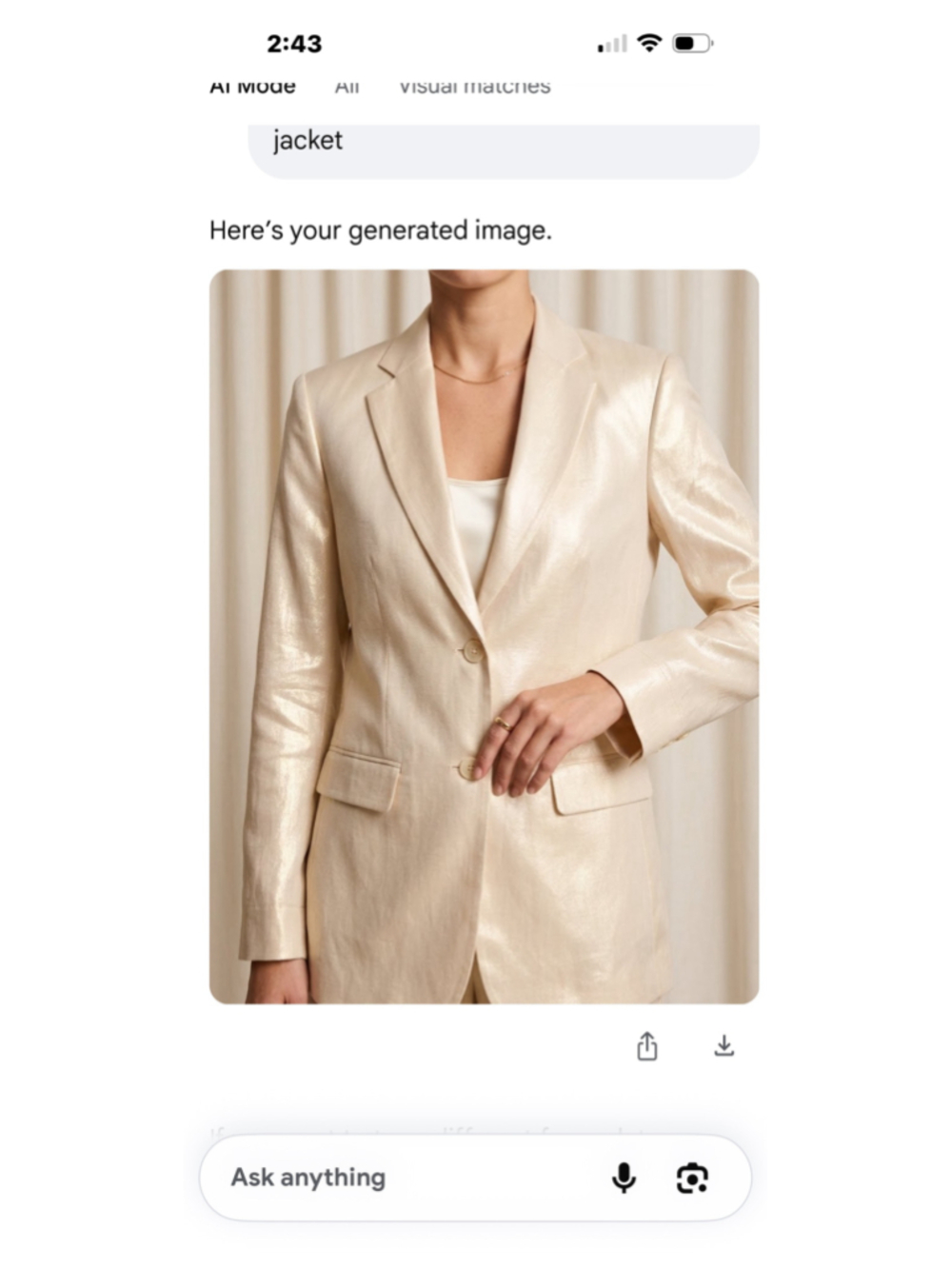 DKNY Champagne Metallic Shimmer Satin Oversized Blazer jacket size 8.